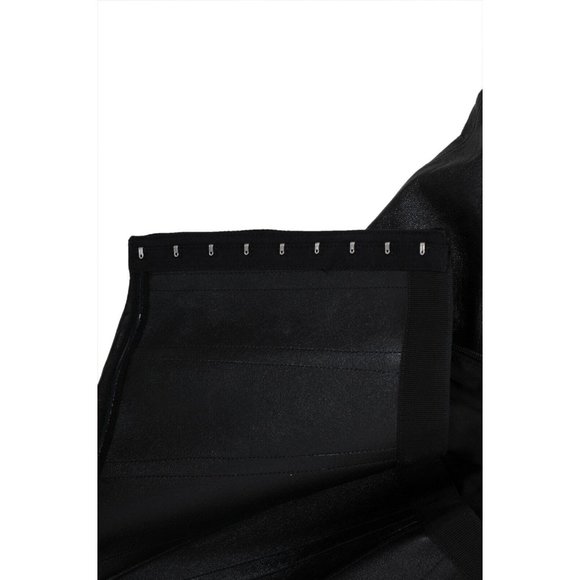 Saint Laurent Womens Strapless Mini Dress Size 38 Black Leather Side Bow Ruffled - Picture 6 of 13